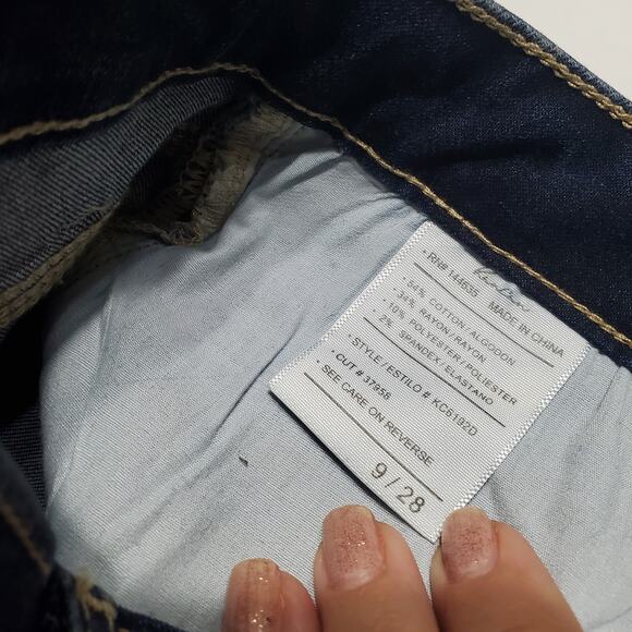 Kancan Chelsea High Rise Super Skinny Jeans Dark Wash Distressed Size 9/28 - Picture 8 of 12